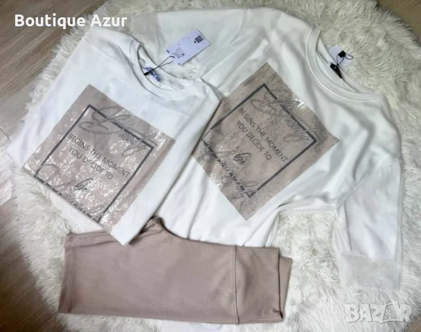 дамски комплект тениска и клин , снимка 5 - Комплекти - 50329803