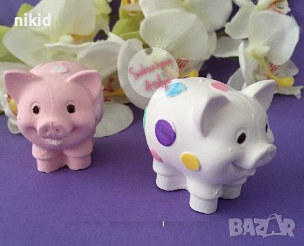 3D прасе прасенце на точки силиконов молд форма калъп гипс шоколад фондан свещ сапун декор, снимка 2 - Форми - 40084775