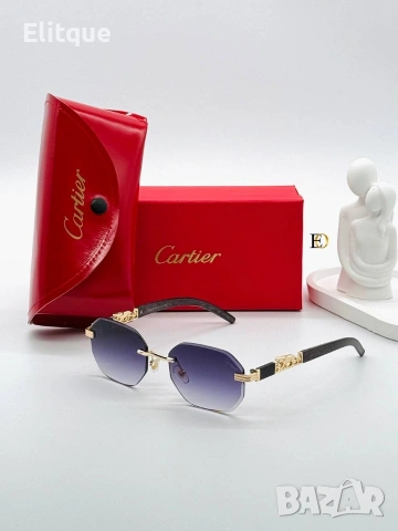 слънчеви очила cartier с ув защита,кутия , калъф и кърпичка на марката , снимка 2 - Слънчеви и диоптрични очила - 54214803