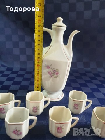 Стар порцеланов сервиз за греяна ракия,ликьор-Развитие,с.Калейца, снимка 6 - Сервизи - 42672444