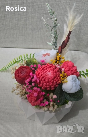 Сапунени цветя, снимка 16 - Подаръци за кръщене - 51537682