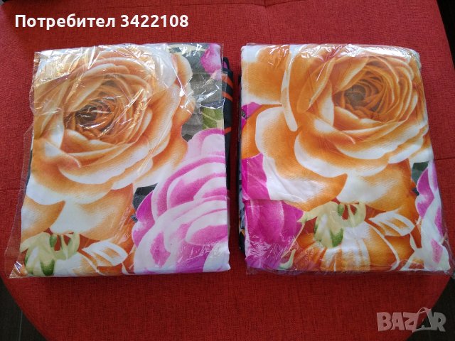 Два двойни комплекта спално бельо в топъл флорален десен, снимка 1 - Спално бельо - 37174616