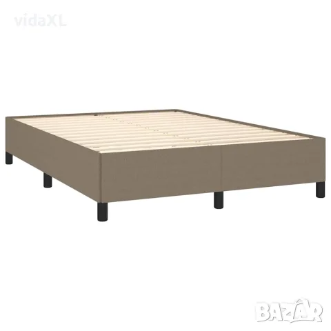 vidaXL Рамка за легло без матрак, таупе, 140x190 см плат, снимка 3 - Спални и легла - 56147197