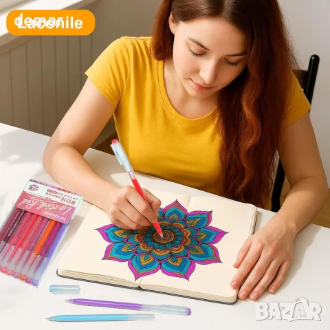 Комплект гел химикалки с брокат, 168 цвята (19 броя) – гел химикалки с фин връх 0,65 мм, снимка 9 - Ученически пособия, канцеларски материали - 50838404