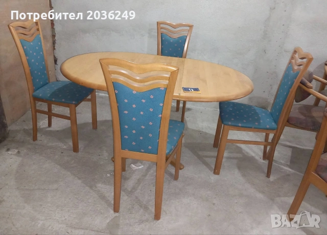 Комплект масивна разтегателна маса- Автомат с 4 стола, снимка 2 - Маси - 53224521