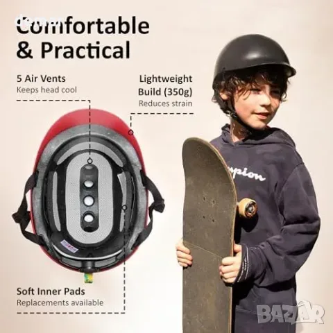 Детска велосипедна каска Dashel Eco Kids с регулируемо прилягане, снимка 4 - Аксесоари за велосипеди - 55776173