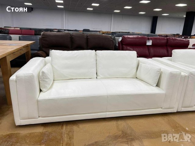 Бял кожен комплект дивани тройка и двойка - естествена кожа, снимка 6 - Дивани и мека мебел - 39701298