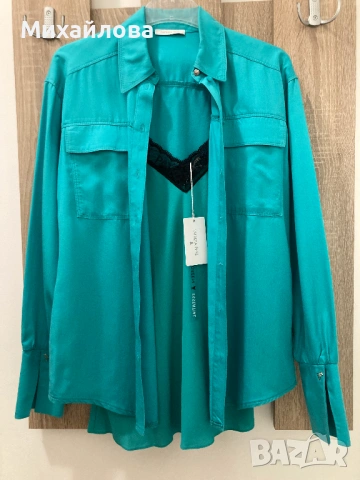 Риза и топ на PATRIZIA PEPE, нови с етикети, в тюркоазен цвят