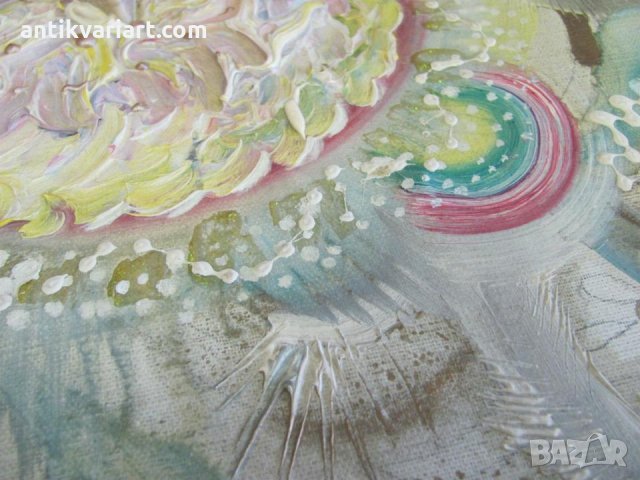 Стара Картина масло върху платно абстранция, снимка 9 - Картини - 31822423