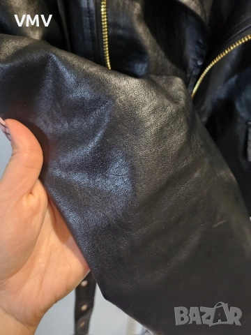 Кожено яке с златни елементи , снимка 3 - Якета - 51946775