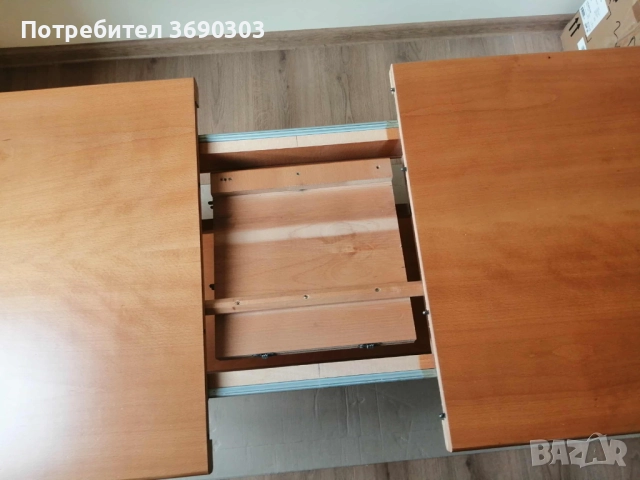 Разстегателна маса дължина 120+30/ ширина 60/ височина 57 см, масив, стабилна и тежка, 240 лв, снимка 5 - Маси - 52549495