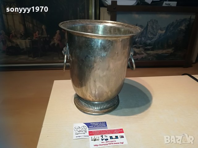 шампаниера с лъвове 24х22см-внос франция, снимка 6 - Колекции - 29477034