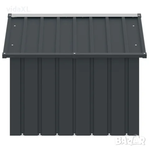 vidaXL Кучешка къща, антрацит, 116,5x103x81,5 см, поцинкована стомана, снимка 6 - За кучета - 56146175