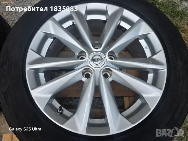 Лети джанти 17ки 5х114.3 Nissan + летни гуми 215/60/17 Barum, снимка 7 - Гуми и джанти - 55842937