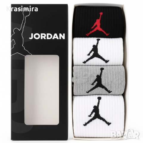 Чорапи jordan - 5 чифта черен, сив, бял, снимка 2 - Други - 52302406