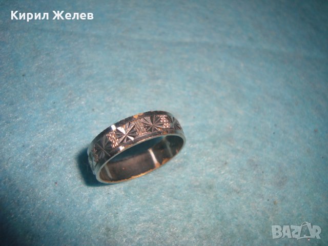 СТАР ВИНТИДЖ ОРНАМЕНТИРАН СРЕБРИСТ МЕТАЛЕН ПРЪСТЕН ХАЛКА РЪЧНА ЮВЕЛИРНА ИЗРАБОТКА 26931, снимка 5 - Антикварни и старинни предмети - 34896293