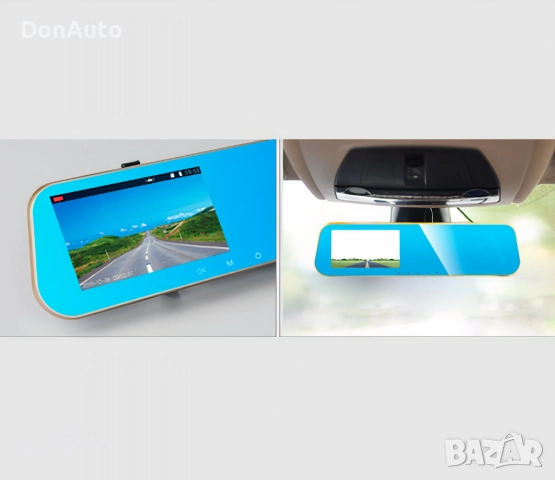 Видеорегистратор огледало за задно виждане с камера, снимка 3 - Аксесоари и консумативи - 52093171