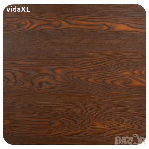 vidaXL Бистро маса, тъмнокафява, 60x60 см, МДФ, снимка 3 - Маси - 56146513