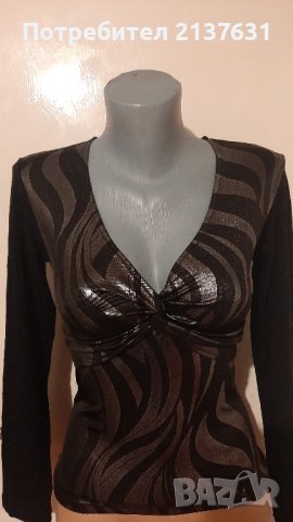 ДАМСКА  ЧЕРНА БЛУЗА  - Размер S , снимка 1