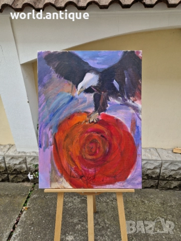 Чудесна антикварна картина масло върху платно 