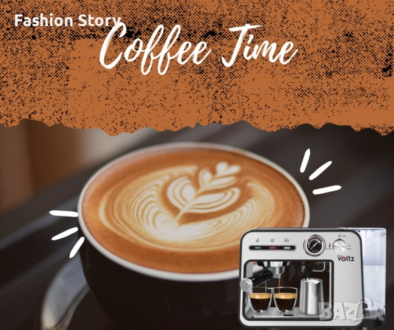 Кафемашина Voltz, 15бара/1450W, Черна със сиво, снимка 3 - Кафемашини - 52216834