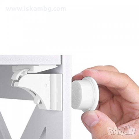 Магнитни предпазители за шкафове и чекмеджета - к-т 4бр. с ключ - код 3314, снимка 2 - Други - 35410865