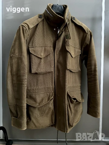 Италианско мъжко яке на 8 by Yoox. Размер М. Цвят зелен (хаки) Само 40 лв., снимка 8 - Якета - 51175538