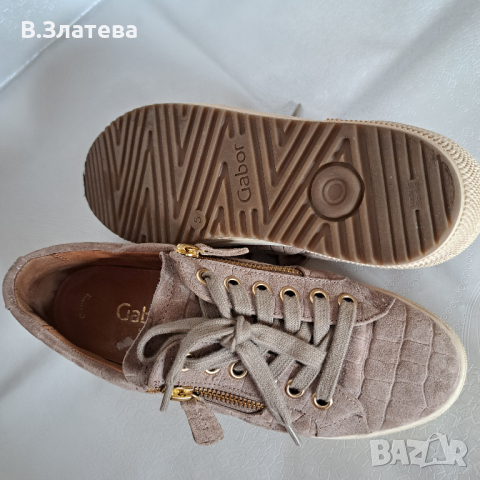 Обувки GABOR , цвят БЕЖЕВ, естествен набук-на платформа, снимка 6 - Дамски ежедневни обувки - 44682553