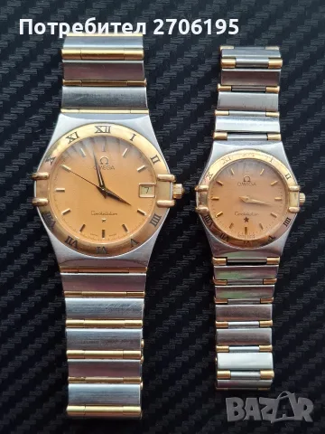 Комплект мъжки и дамски Omega Constellation Manhattan (Quartz / Стомана и Злато), снимка 12 - Мъжки - 56068524
