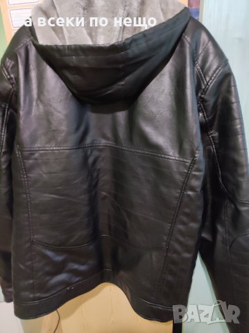 Кожено яке с каракул и сваляща се качулка , снимка 2 - Якета - 38678899