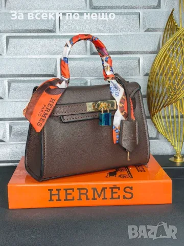 Hermes Дамска Чанта С Панделка/Шарф И Катинар Хермес - Различни Цветове Код SEM-687, снимка 9 - Чанти - 55965493