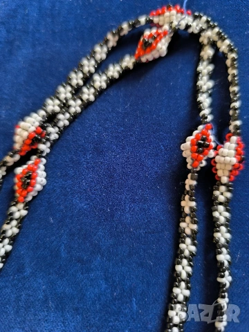 старинно колие от мъниста синци за народна носия, снимка 4 - Антикварни и старинни предмети - 53146949