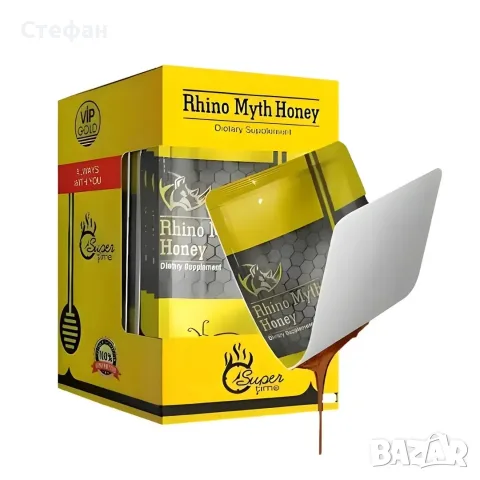 Rhyno Myth Honey VIP Gold, кутия с 12 бр. сашета