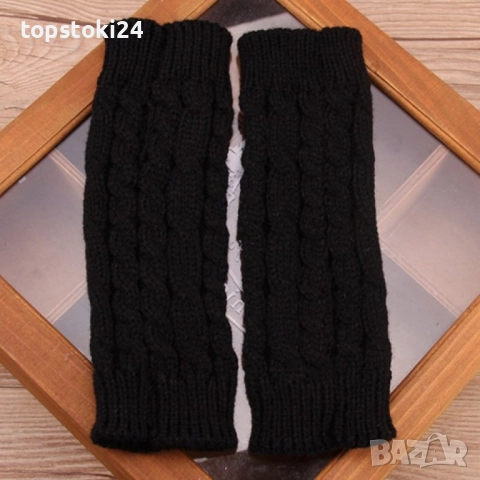 Дамски плетени вълнени ръкавици без пръсти, снимка 3 - Ръкавици - 52641457