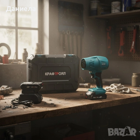 Акумулаторна турбо духалка 36V – Мощен въздушен пистолет с 2 батерии 8Ah и куфар, снимка 2 - Други инструменти - 52763691