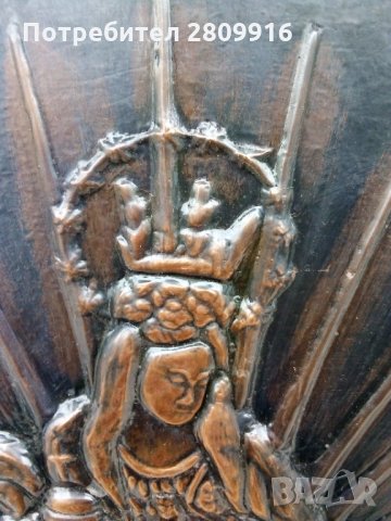 Медно пано Богородица , снимка 3 - Антикварни и старинни предмети - 34511574