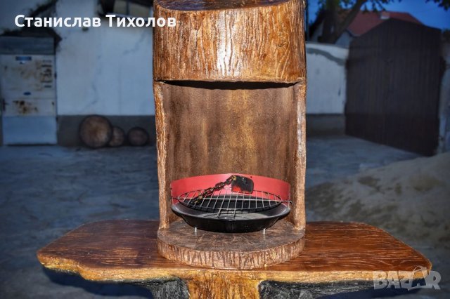 Градинско барбекю от щампован бетон имитация на дърво, снимка 6 - Барбекюта - 38585340