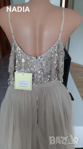 Рокля с пайети и тюл., снимка 4 - Рокли - 37893796