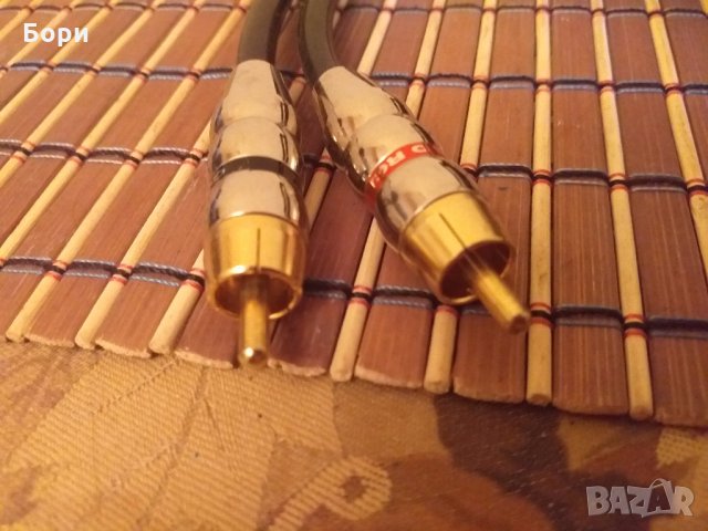 GOLD RCA PLUG 4м Оригинален немски кабел с позлатени накрайници, снимка 7 - Ресийвъри, усилватели, смесителни пултове - 29165292