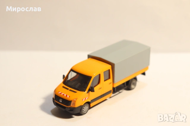 HERPA H0 1/87 VW CRAFTER ПЪТНО СТРОИТЕЛСТВО КАМИОН МОДЕЛ, снимка 2 - Колекции - 53129182