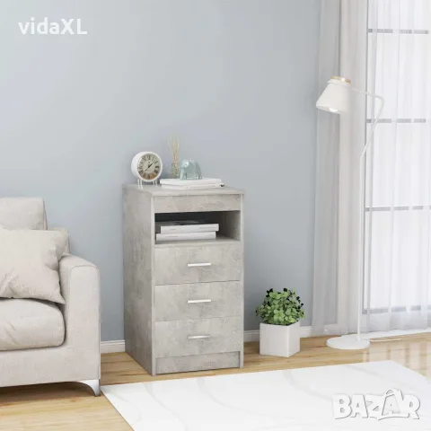vidaXL Шкаф с чекмеджета бетонно сив 40x50x76 см инженерна дървесина, снимка 2 - Шкафове - 56147750