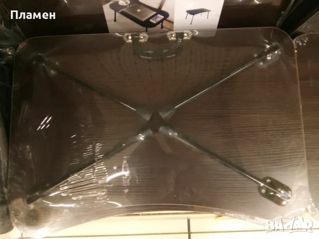 Сгъваема дървена MDF масичка с 4 крачета и дръжка 59 х 39 х 27 см., снимка 9 - Маси - 50037020