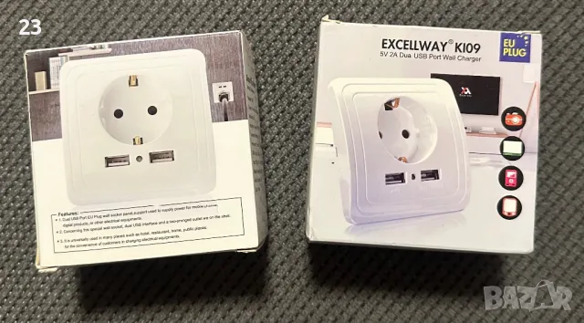 2бр. Контакт с Dual USB порт, снимка 2 - Друга електроника - 48841489