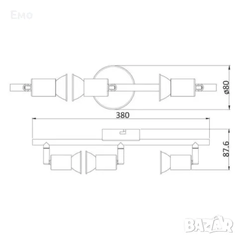 Спот  Jess, GU10 1 x 50W Подходящи за дом или офис, снимка 8 - Лампи за таван - 48030734
