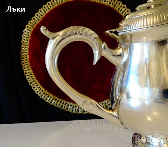 Английска кана,чайник,никелово сребро 940 гр. , снимка 6 - Антикварни и старинни предмети - 39182939