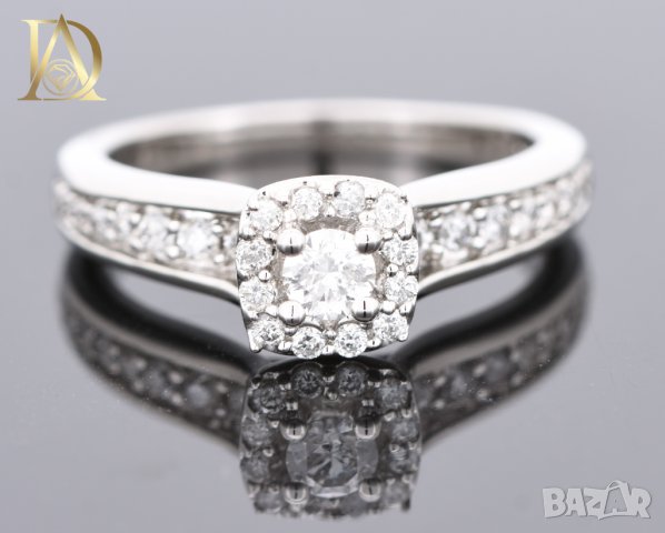  Нов Златен Пръстен с 0.62кт Естествени Диаманти