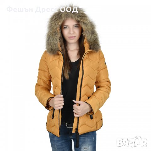 ТОП ЦЕНА Дамско зимно шушляково яке – 4089 качулка с естествен пух от лисица, снимка 4 - Якета - 31334620