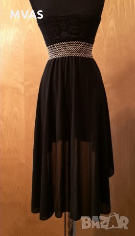 Нова черна воалена рокля S размер, снимка 2 - Рокли - 33738313