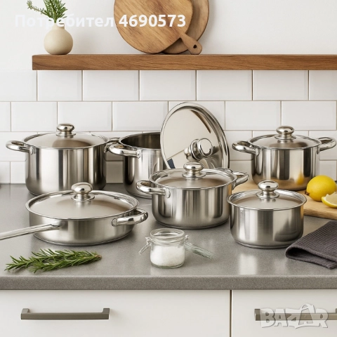 Професионален комплект тенджери Zeiplteir - 12 части Продукт: Комплект тенджери за готвене -