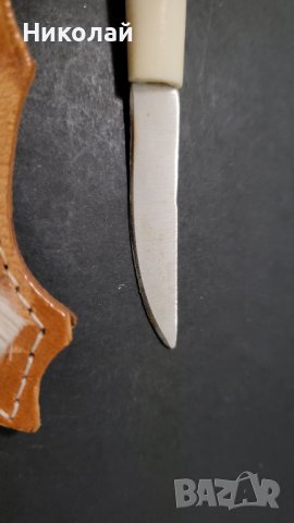 Стара красива финка,нож кожа и кокъл, снимка 3 - Антикварни и старинни предмети - 42142949
